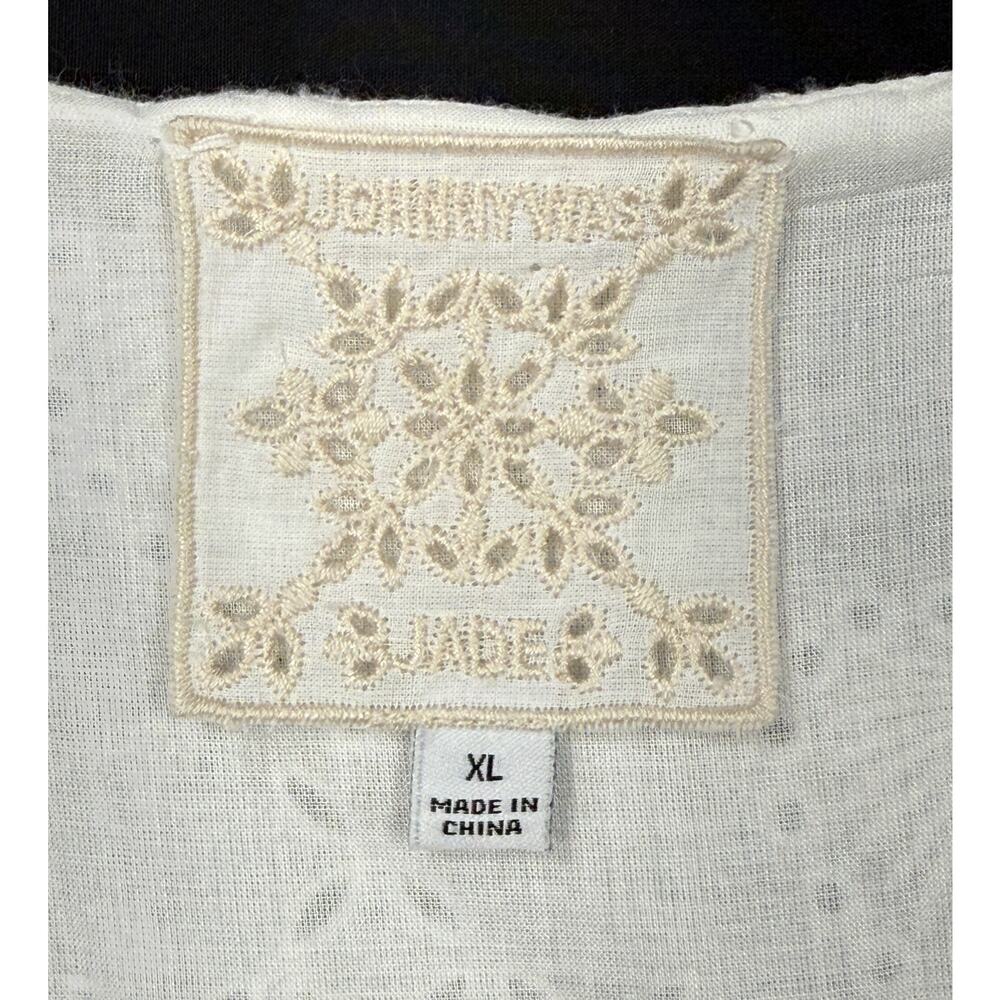 Johnny Was Women's Jade White Eyelet Tiered shift Dress Size XL - Picture 3 of 12